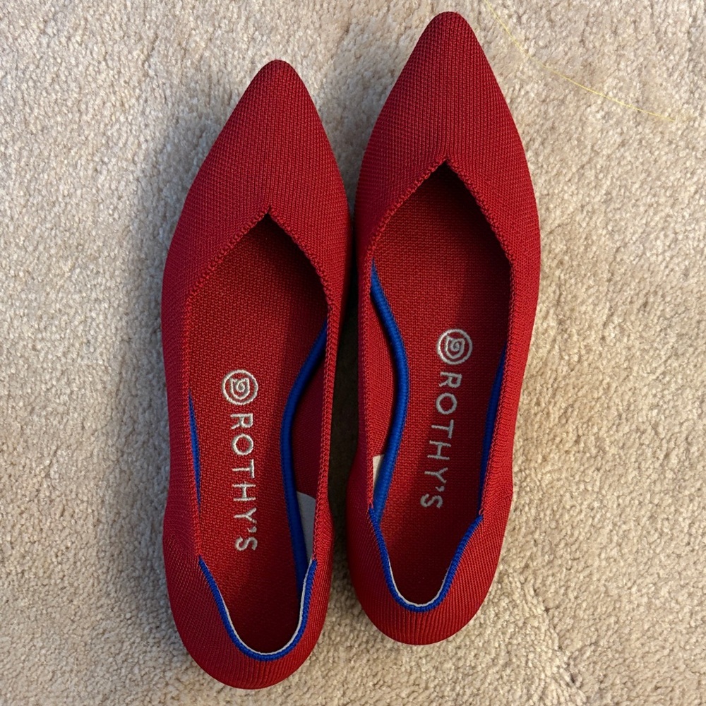 Rothy's Scarlet Red Pointed Flats